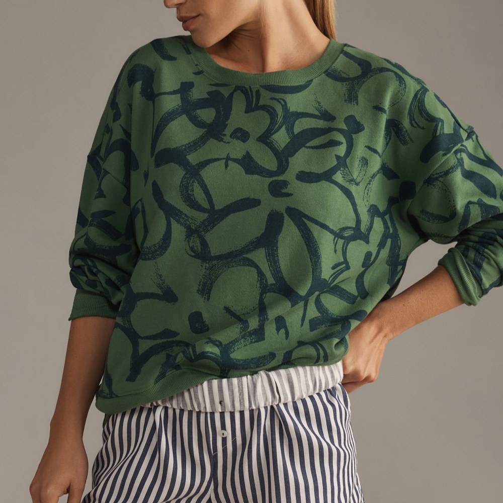 Maeve Sketchy Floral Sweatshirt